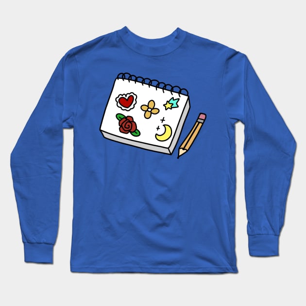 Sketch Pad and Pencil Long Sleeve T-Shirt by saradaboru